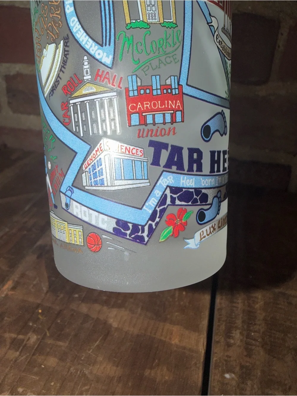 University of North Carolina Tar Heels 2 Frosted Glass Souvenir Academic Sports